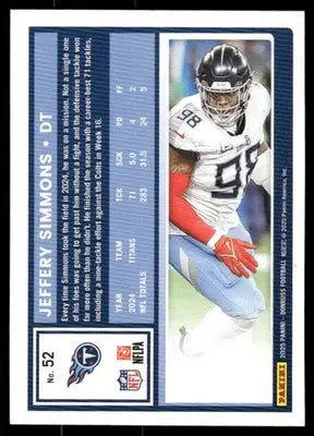 2025 Panini Donruss Football Jeffery Simmons #52 Football - Football Card Single