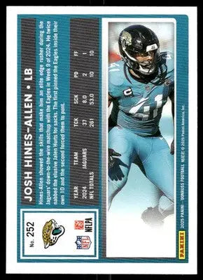 2025 Panini Donruss Football Josh Hines-Allen #252 Football - Football Card Single