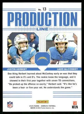 2025 Panini Donruss Football Justin Herbert Ladd McConkey #13 Football - Football Card Single