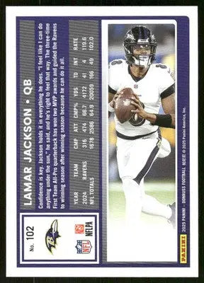 2025 Panini Donruss Football Lamar Jackson #102 Football - Football Card Single