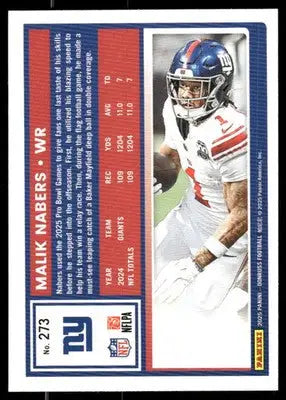 2025 Panini Donruss Football Malik Nabers #273 Football - Football Card Single