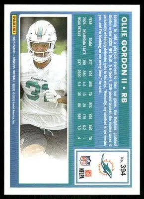 2025 Panini Donruss Football Ollie Gordon II #394 Press Proof Green Football - Football Card Single