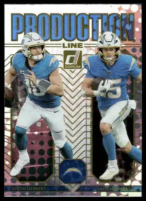 2025 Panini Donruss Football Production Line Justin Herbert Ladd McConkey #13 - Football Card Single