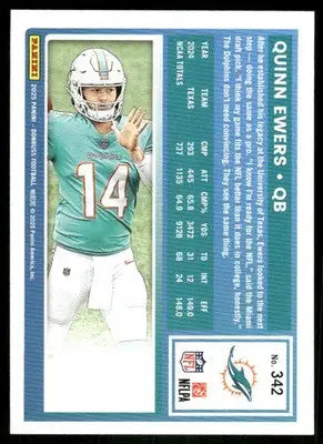 2025 Panini Donruss Football Quinn Ewers #342 Press Proof Green Football - Football Card Single