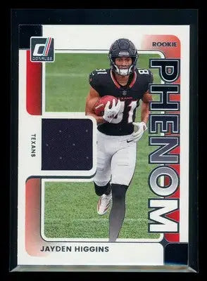 2025 Panini Donruss Football Rookie Phenom Jersey Jayden Higgins #RPJ-JHS Patch