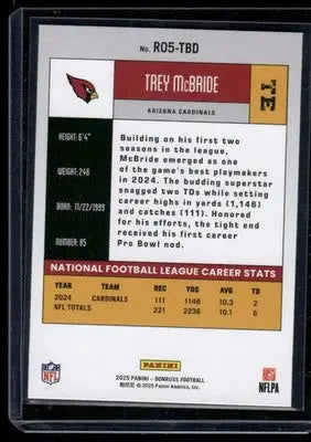 2025 Panini Donruss Football Trey McBride #RO5-TBD Football - Football Card Single