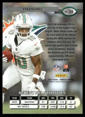 2025 Panini Donruss Football Tyreek Hill #28 Football - Football Card Single