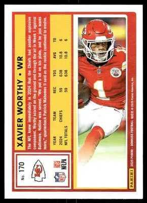 2025 Panini Donruss Football Xavier Worthy #170 Football - Football Card Single