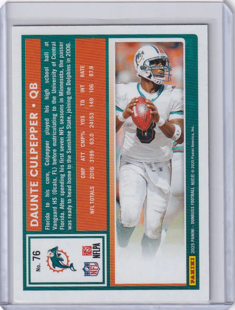 2025 Panini Donruss Gold #45/50 #76 Daunte Culpepper - Miami Dolphins