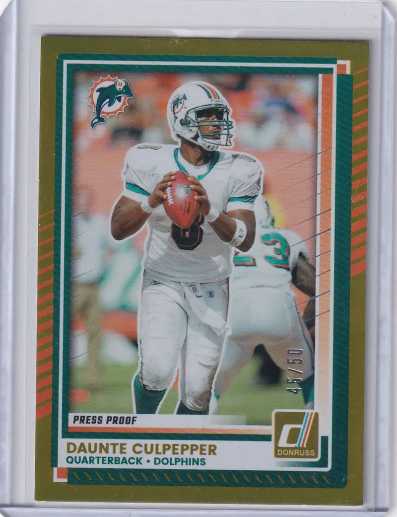 2025 Panini Donruss Gold #45/50 #76 Daunte Culpepper - Miami Dolphins