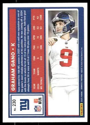 2025 Panini Donruss Graham Gano #230 Football - Football Card Single