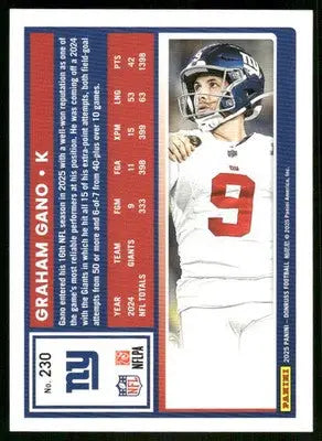 2025 Panini Donruss Graham Gano #230 Press Proof Green Football - Football Card Single