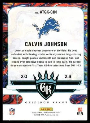 2025 Panini Donruss Gridiron Kings Calvin Johnson #ATGK-CJN Football - Football Card Single
