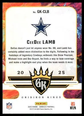 2025 Panini Donruss Gridiron Kings CeeDee Lamb #GK-CLB Football - Football Card Single