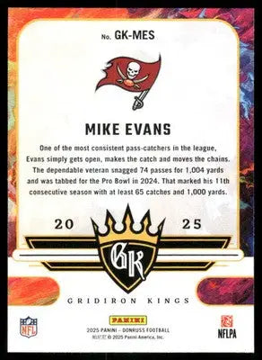 2025 Panini Donruss Gridiron Kings Mike Evans #GK-MES Football - Football Card Single