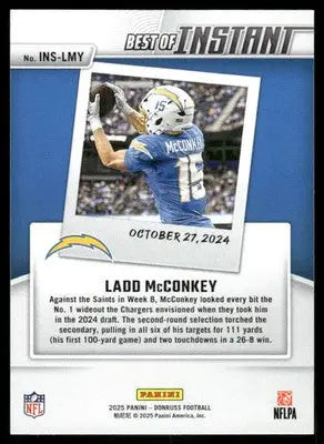 2025 Panini Donruss Instant Best Of Ladd McConkey #INS-LMY Football - Football Card Single