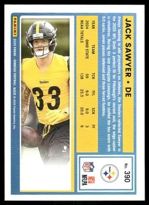 2025 Panini Donruss Jack Sawyer #390 Press Proof Green Football - Football Card Single
