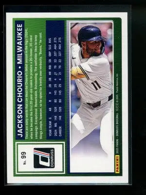 2025 Panini Donruss Jackson Chourio #99 Baseball - Baseball Card Single