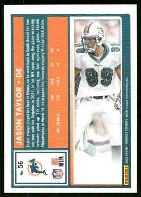 2025 Panini Donruss Jason Taylor #56 Football - Football Card Single