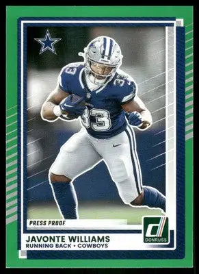 2025 Panini Donruss Javonte Williams #265 Press Proof Green Football - Football Card Single