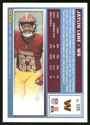 2025 Panini Donruss Jaylin Lane #335 Football - Football Card Single