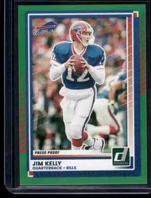 2025 Panini Donruss Jim Kelly #44 Press Proof Green Football