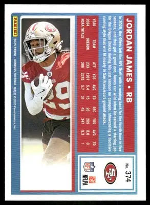 2025 Panini Donruss Jordan James #374 Press Proof Green Football - Football Card Single