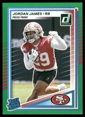 2025 Panini Donruss Jordan James #374 Press Proof Green Football - Football Card Single