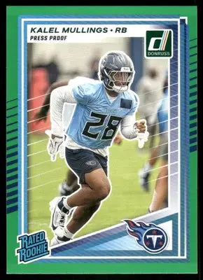 2025 Panini Donruss Kalel Mullings #378 Press Proof Green Football - Football Card Single