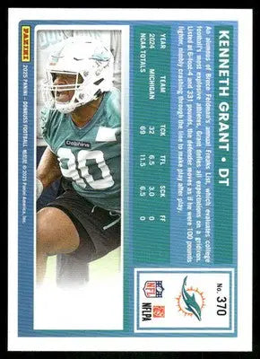 2025 Panini Donruss Kenneth Grant #370 Press Proof Green Football - Football Card Single