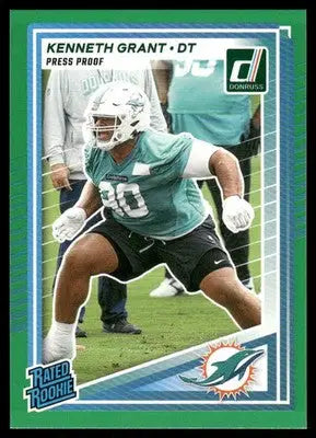 2025 Panini Donruss Kenneth Grant #370 Press Proof Green Football - Football Card Single