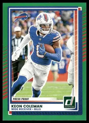 2025 Panini Donruss Keon Coleman #40 Press Proof Green Football - Football Card Single