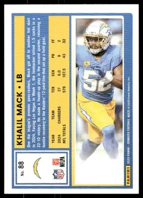 2025 Panini Donruss Khalil Mack #88 Football - Football Card Single