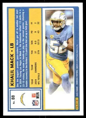 2025 Panini Donruss Khalil Mack #88 Football - Football Card Single