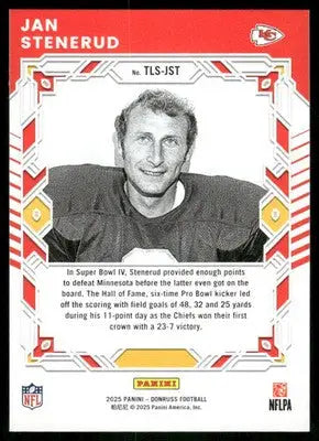 2025 Panini Donruss Legend Series Jan Stenerud #TLS-JST Football - Football Card Single