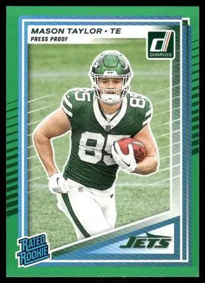 2025 Panini Donruss Mason Taylor #328 Green Press Proof Football - Football Card Single