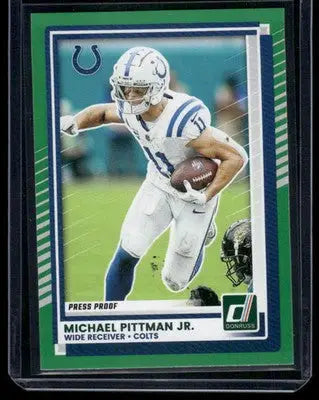 2025 Panini Donruss Michael Pittman Jr. #185 Press Proof Green Football - Football Card Single