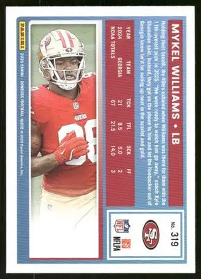 2025 Panini Donruss Mykel Williams #319 Football - Football Card Single