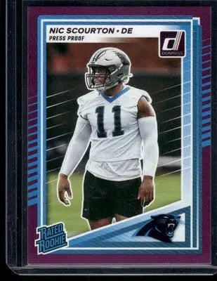2025 Panini Donruss Nic Scourton #383 Press Proof Purple Football - Football Card Single