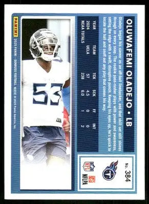 2025 Panini Donruss Oluwafemi Oladejo #384 Green Press Proof Football - Football Card Single