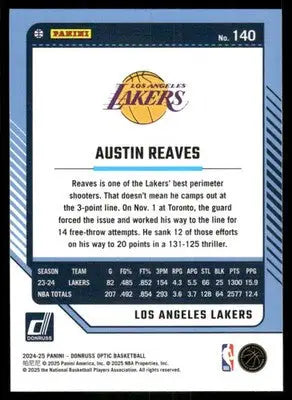 2025 Panini Donruss Optic Austin Reaves #140 Basketball - Basketball Card Single