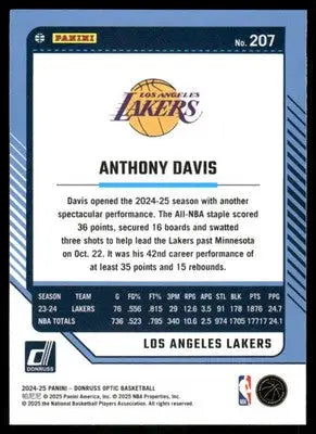 2025 Panini Donruss Optic Basketball Anthony Davis #207 Basketball - Basketball Card Single