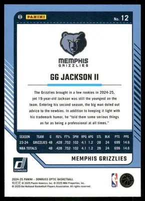 2025 Panini Donruss Optic Basketball GG Jackson II #12 Basketball - Basketball Card Single