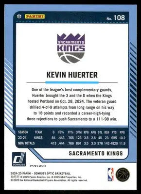 2025 Panini Donruss Optic Basketball Kevin Huerter #108 Pink Hyper Basketball - Basketball Card Single