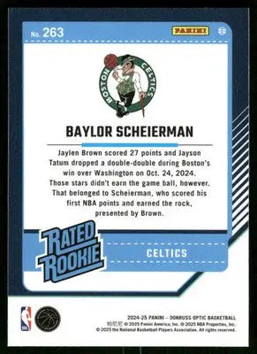 2025 Panini Donruss Optic Baylor Scheierman #263 Basketball - Basketball Card Single