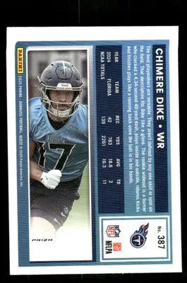 2025 Panini Donruss Optic Chimere Dike #387 Red Football - Football Card Single