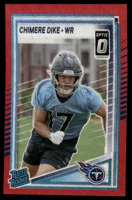 2025 Panini Donruss Optic Chimere Dike #387 Red Football - Football Card Single