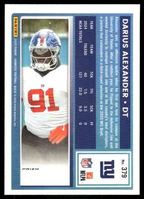 2025 Panini Donruss Optic Darius Alexander #379 Pink Football - Football Card Single