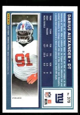 2025 Panini Donruss Optic Darius Alexander #379 Red Football - Football Card Single