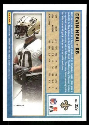 2025 Panini Donruss Optic Devin Neal #359 Pink Football - Football Card Single